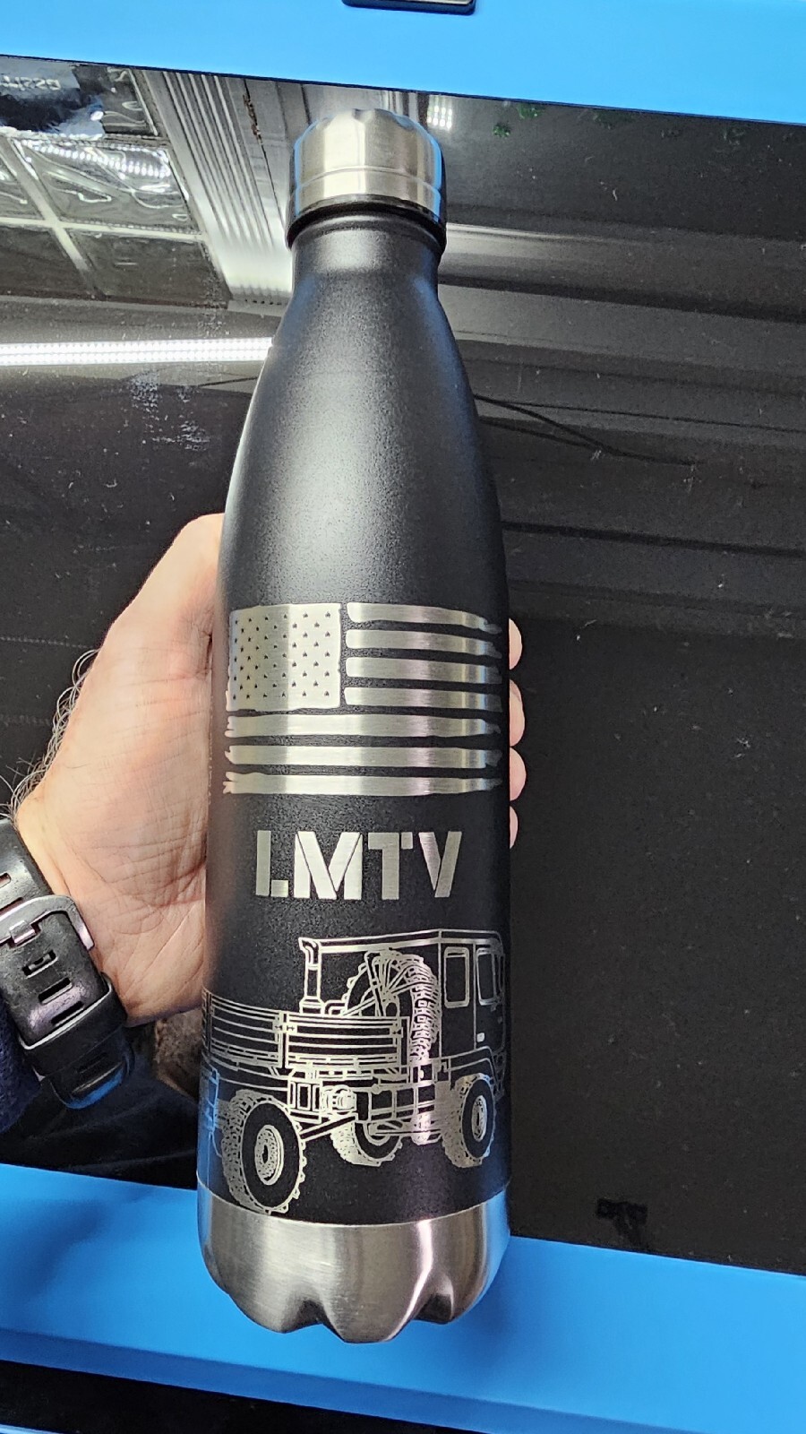 MILITARY LMTV M1078 Water/Liquid Stainless Steel Bottle (Holds 25oz Hot or Cold)