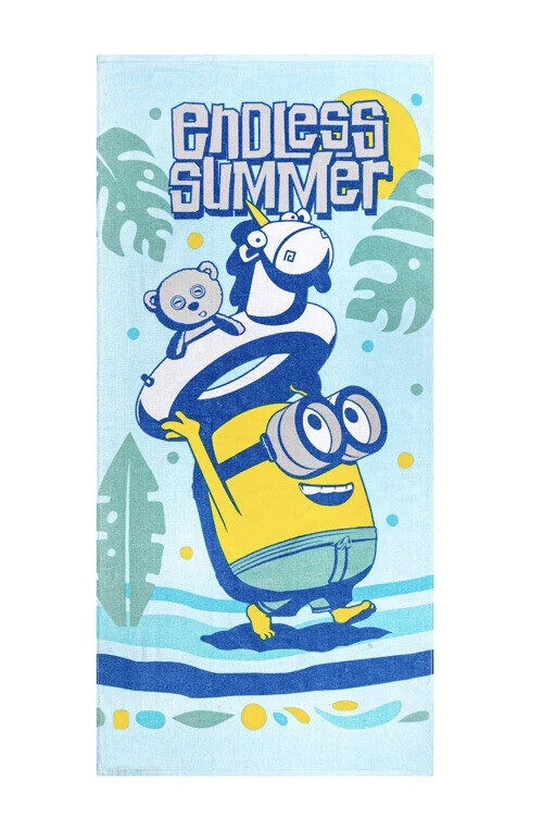 NEW Minions Endless Summer Beach Towel 28 in W X 58 in L 100% Cotton NEW Minions Endless Summer Beach Towel 28 in W X 58 in L 100% Cotton