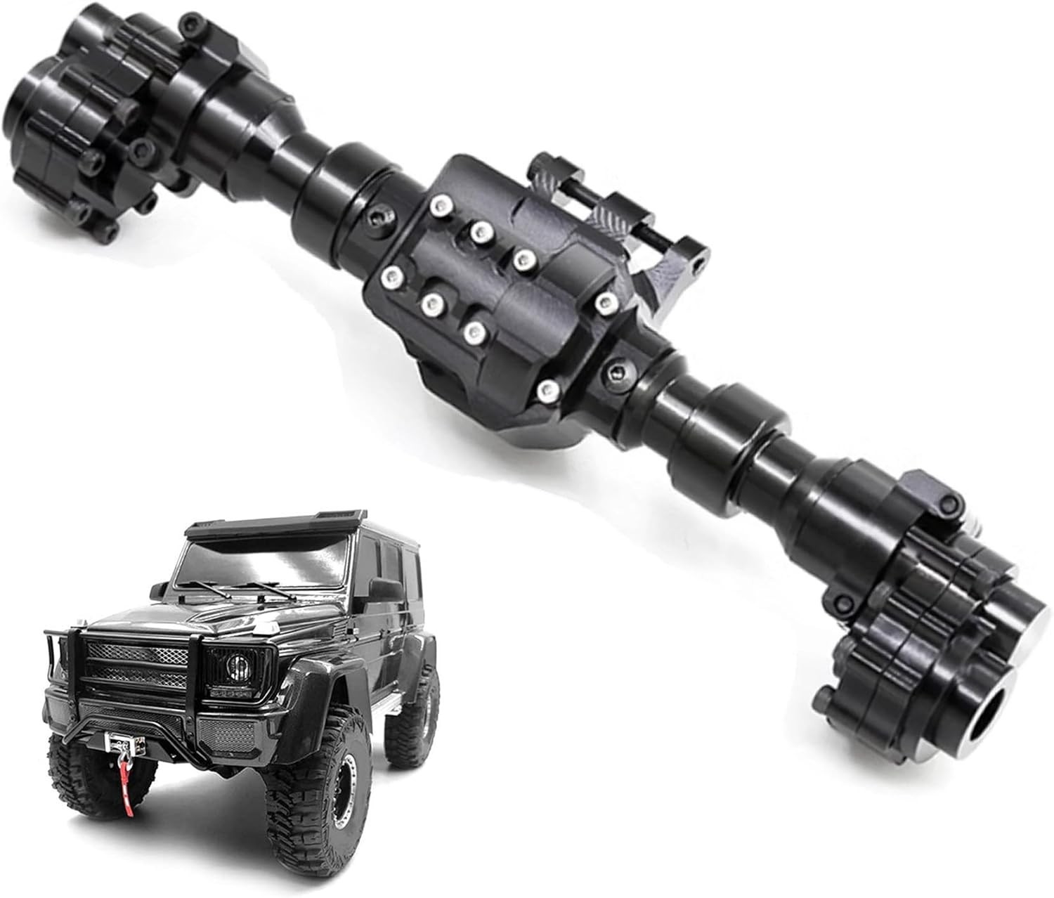 1/10 RC Crawler Car Aluminum Alloy Front and Rear Axle Housing Set Compatible..