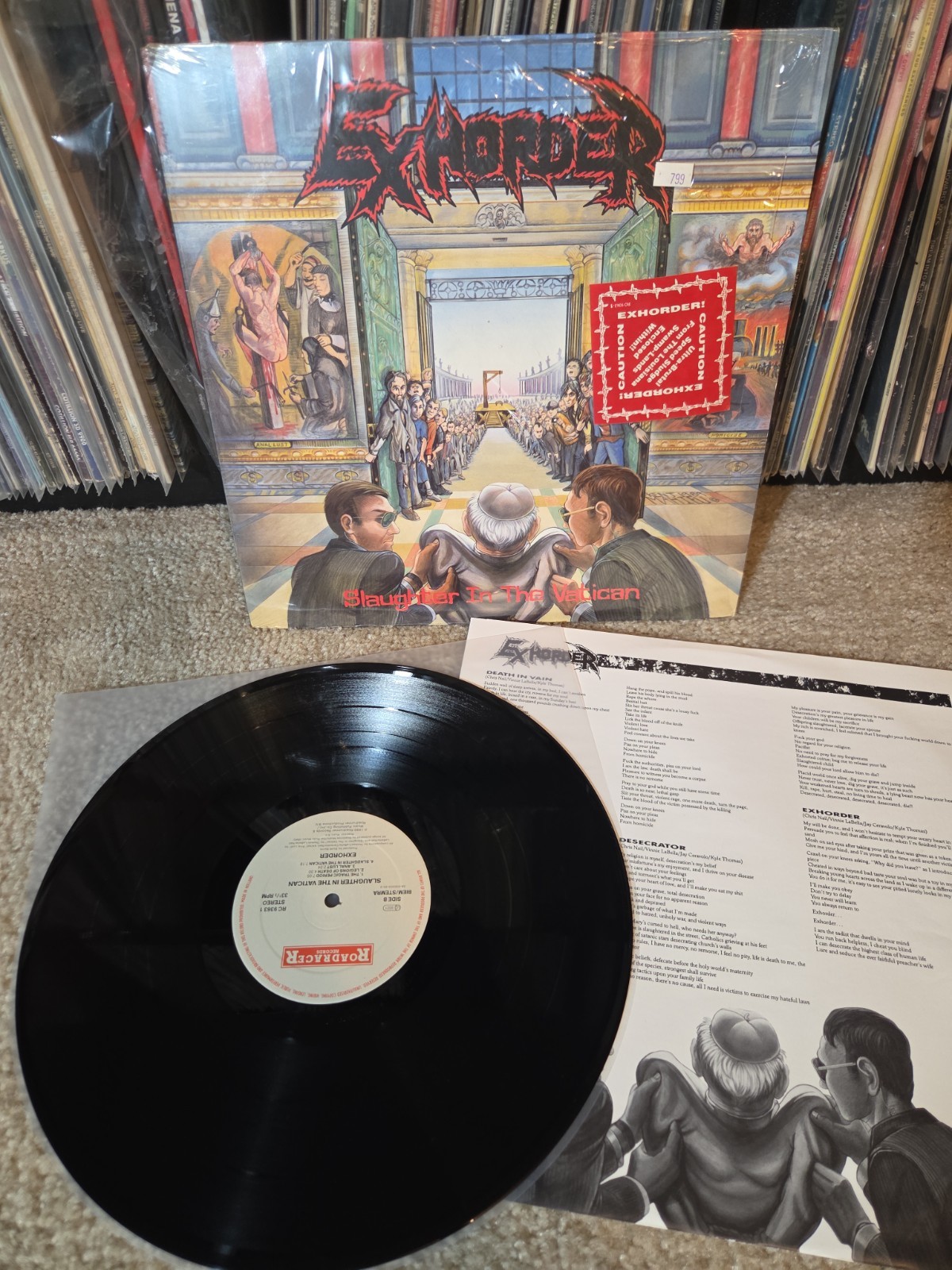 Exhorder Slaughter in the Vatican 1990 1st Press Shrink/Hype/Insert EX/VG++ Exhorder Slaughter in the Vatican 1990 1st Press Shrink/Hype/Insert EX/VG++