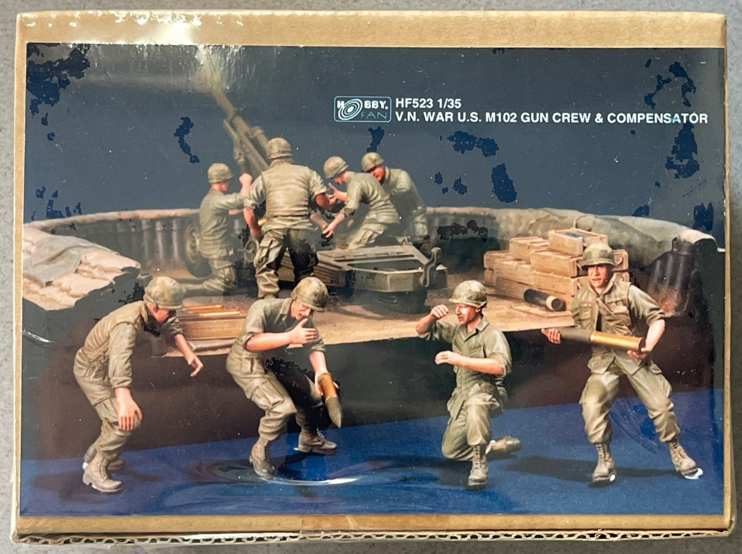 Hobby Fan HF523 U.S. M102 Crew & Compensator 1:35 Scale 1/35 Vietnam 4 Figures Hobby Fan HF523 U.S. M102 Crew & Compensator 1:35 Scale 1/35 Vietnam 4 Figures