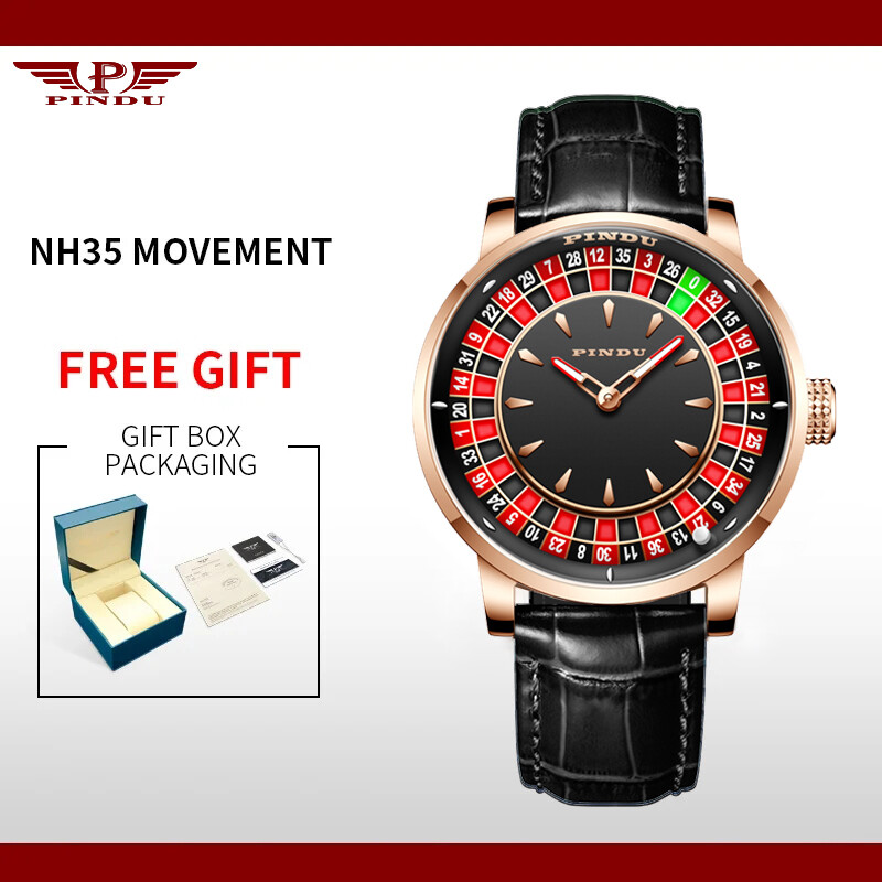 2024 PINDU Luxury Men\'s Automatic Watch 5ATM Casino Tourbillon Rotating Roulette 2024 PINDU Luxury Men\'s Automatic Watch 5ATM Casino Tourbillon Rotating Roulette