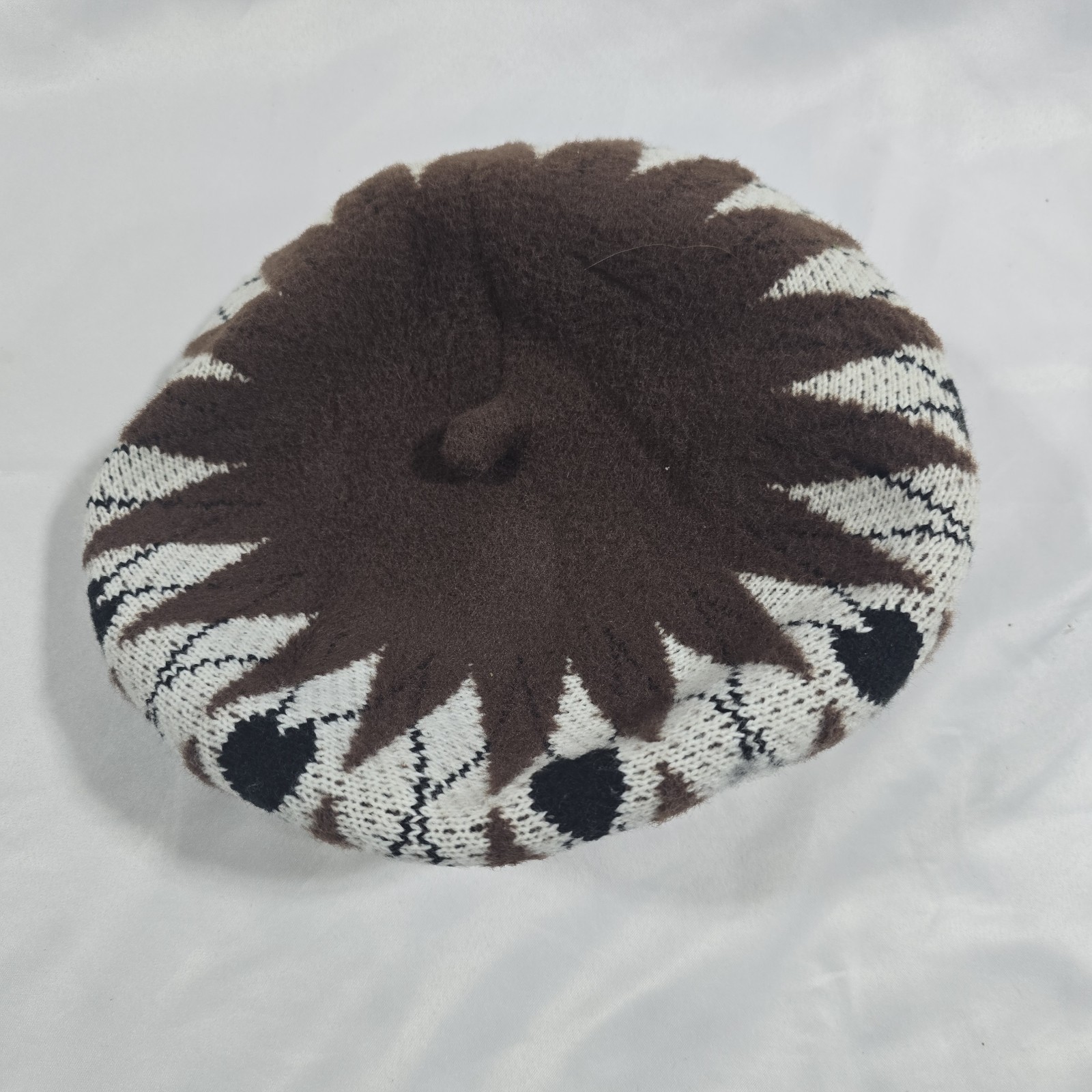 Maeve by Anthropologie Brown And Cream  Knit Beret One Size New With Tags