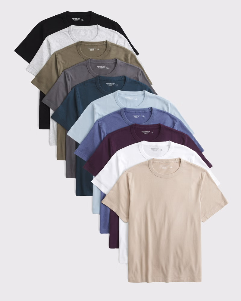Abercrombie & Fitch 10-Pack Classic Essential Tees light brown mu🔥No Import Fee