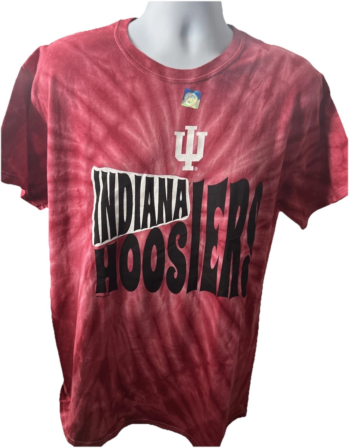 Vintage Indiana IU Hoosiers Crimson Monotone Tie Dye T-Shirt Mens Large New