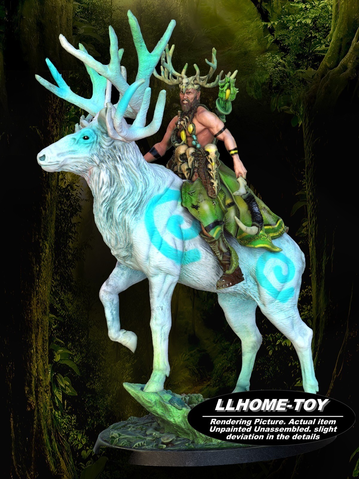 1/24 7CM tall elk warrior 3d Print Garage Kit Model Unpainted Statue Figure