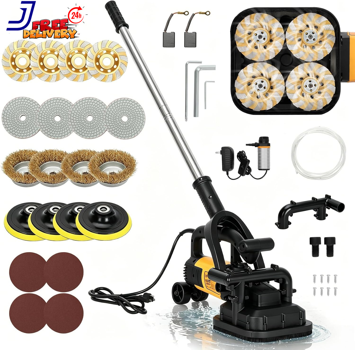 4 Head Concrete Grinding Machine 3800W Copper Motor for Concrete Grinding