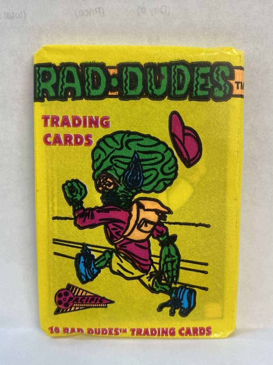 Rad-Dudes 1990 Pacific Trading Card Unopened Wax Pack Rad-Dudes 1990 Pacific Trading Card Unopened Wax Pack