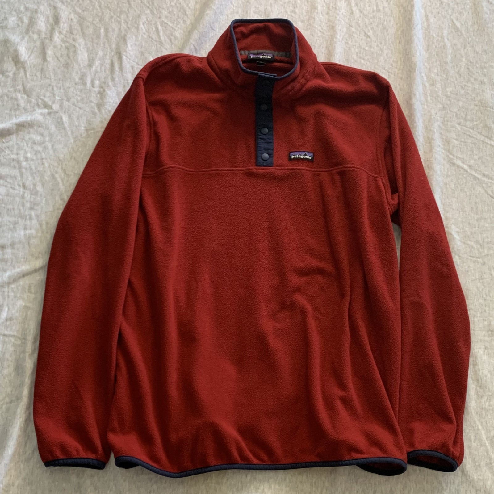 Men\'s XL Patagonia Snap-T Pullover Fleece Jacket Red/Navy