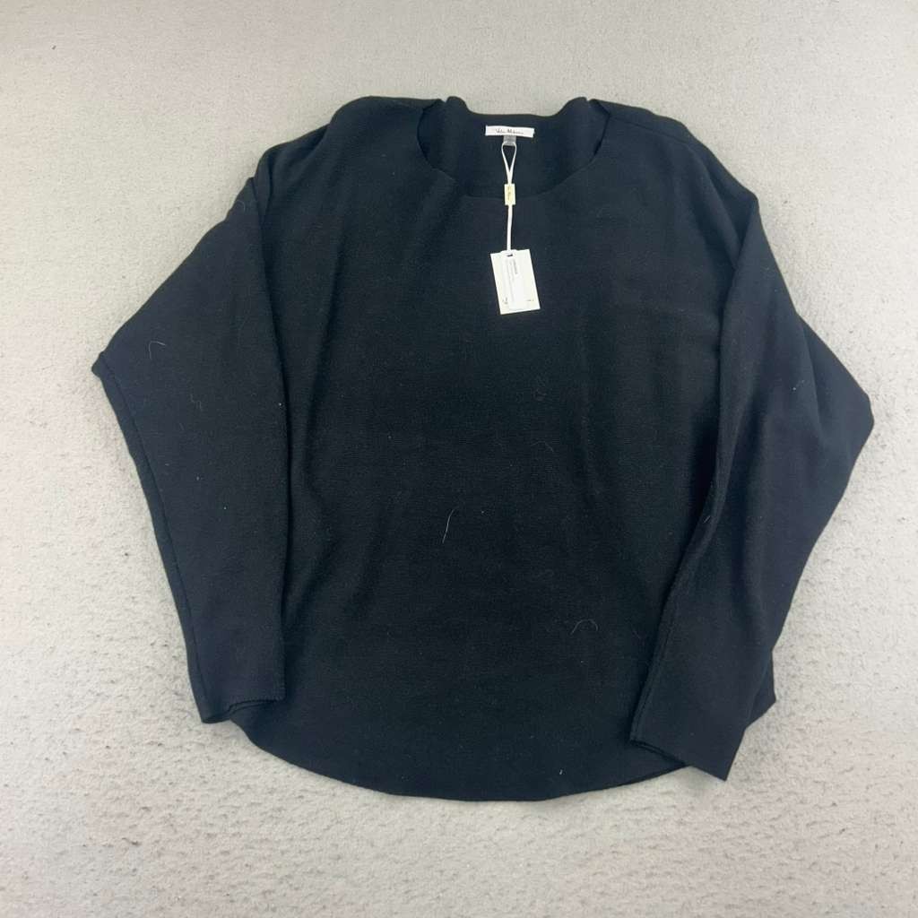 Vila Milano Sweater Womens Large Black Knit Dolman Long Sleeves Pullover NWT