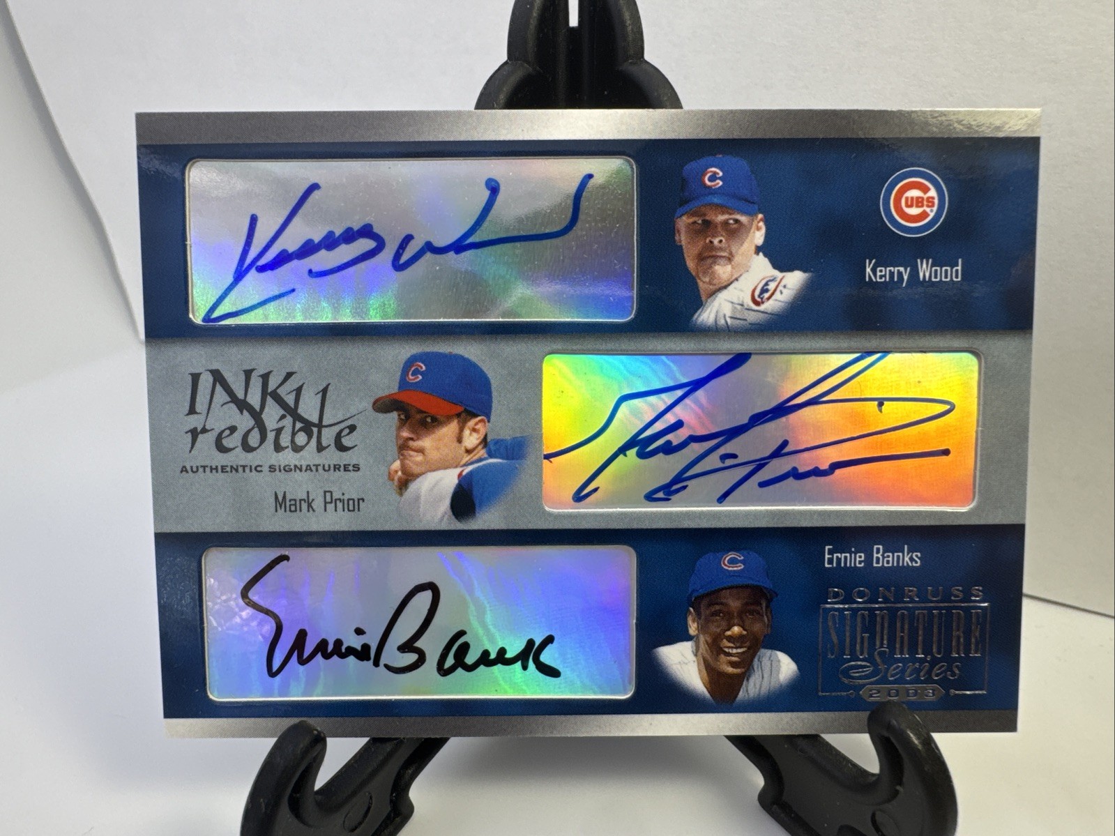 2003 Donruss Signature Series - Inkredible Three Ernie Banks, Kerry Wood,... 2003 Donruss Signature Series - Inkredible Three Ernie Banks, Kerry Wood,...