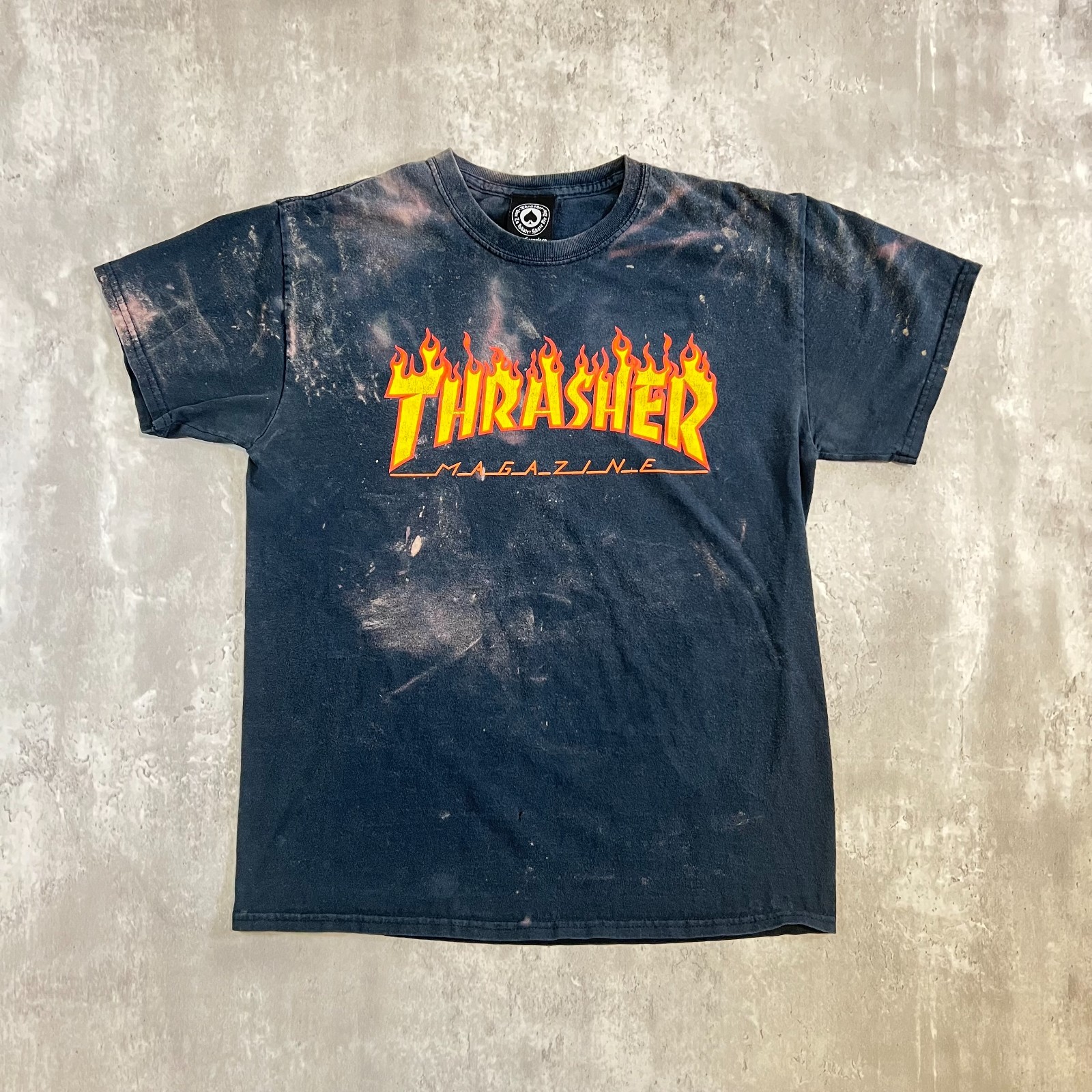Thrasher Skateboard Magazine T Shirt Men\'s Medium Black Bleach Distressed Skate Thrasher Skateboard Magazine T Shirt Men\'s Medium Black Bleach Distressed Skate