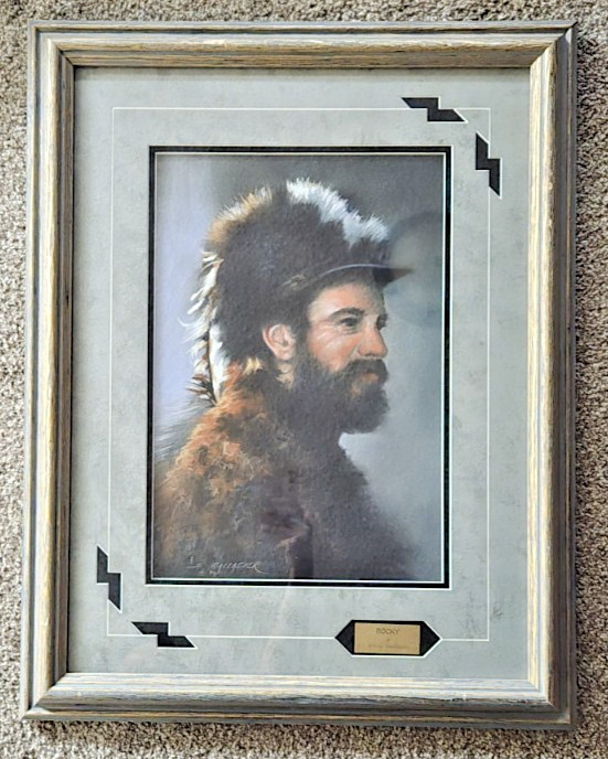 Original Pastel Sherry Gallagher Rocky Western Mountain Man Framed 28x22