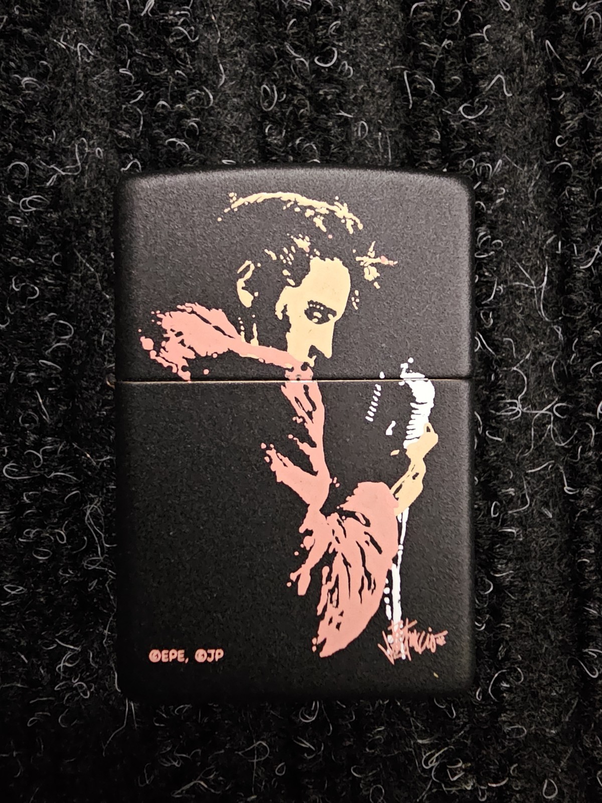Vintage 2005 Elvis Presley King Memphis By Joe Petruccio Black Zippo Lighter