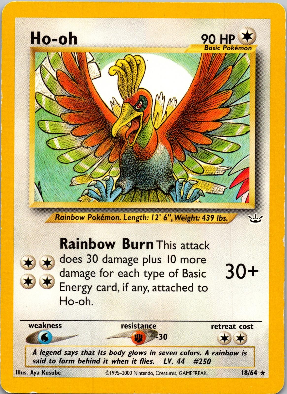 Ho-oh 18/64 Rare Neo Revelation Pokemon Unlimited Lightly Played