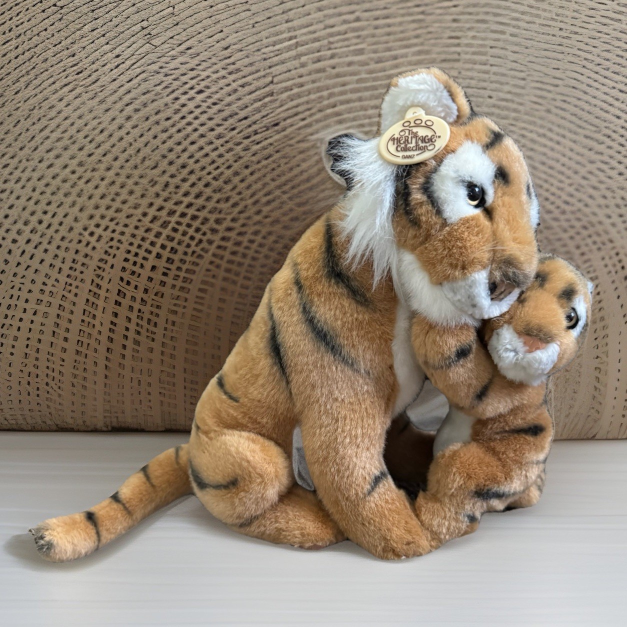 Vtg GANZ Heritage Collection Tasha & Baby Tiger Plush H2758 Retired w/Tags RARE