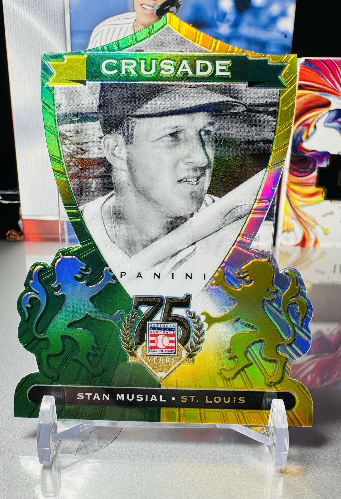 2014 Panini Hall of Fame 75th Anniversary Stan Musial Crusade Green Die-Cut  /5