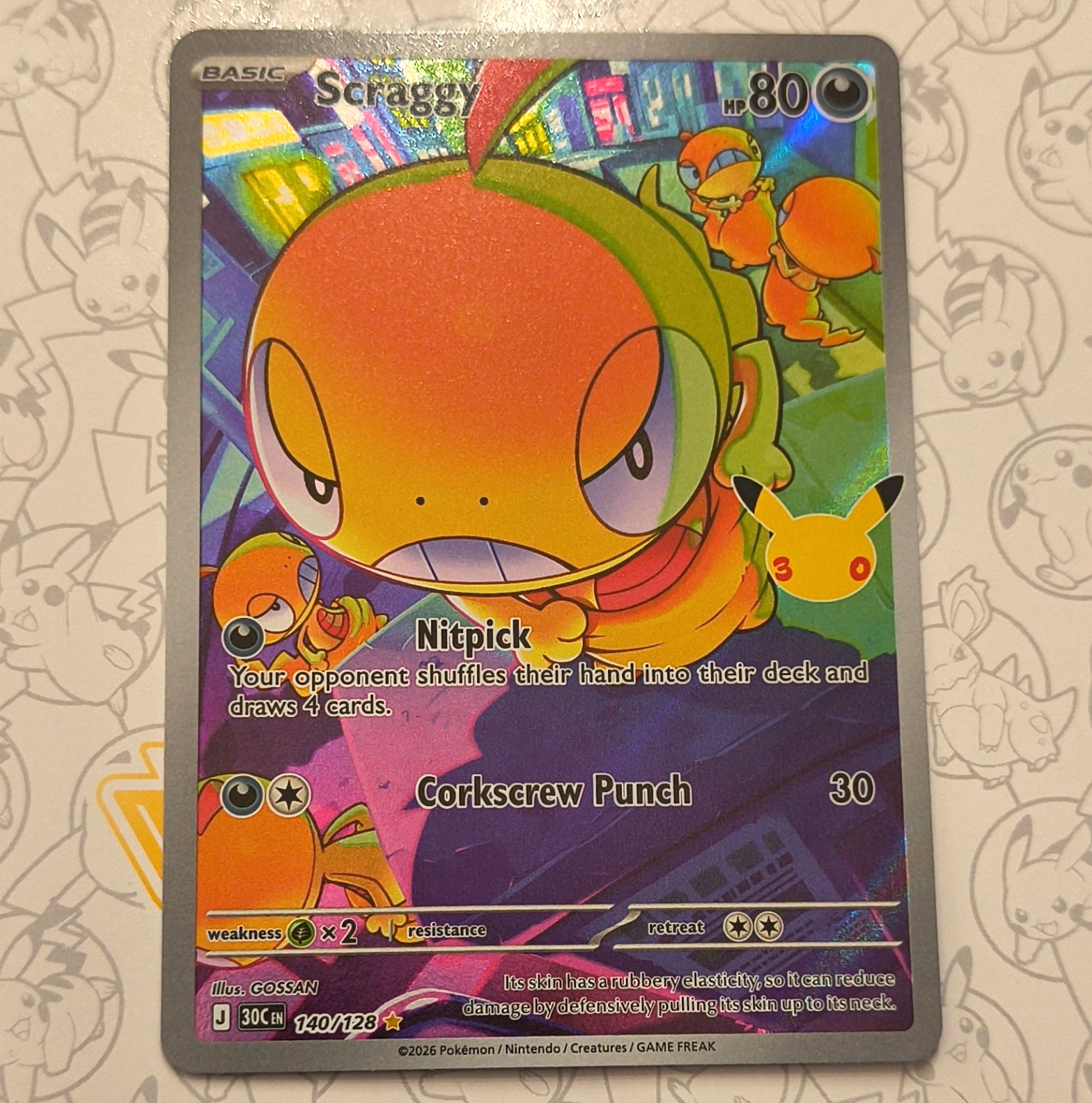 Nintendo Scraggy 140/128 30th Celebration Anniversary IR Nintendo Scraggy 140/128 30th Celebration Anniversary IR