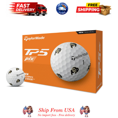 TaylorMade Colorado Buffaloes TP5 pix Golf Balls - ONE Dozen