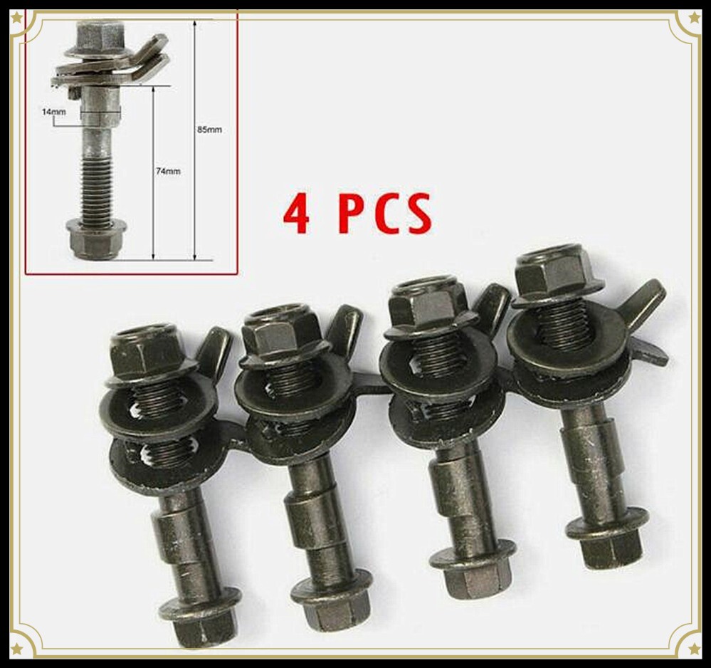 14mm Steel Car Wheel Alignment Adjustable Camber Bolts 10.9 Intensity Style 4PCS