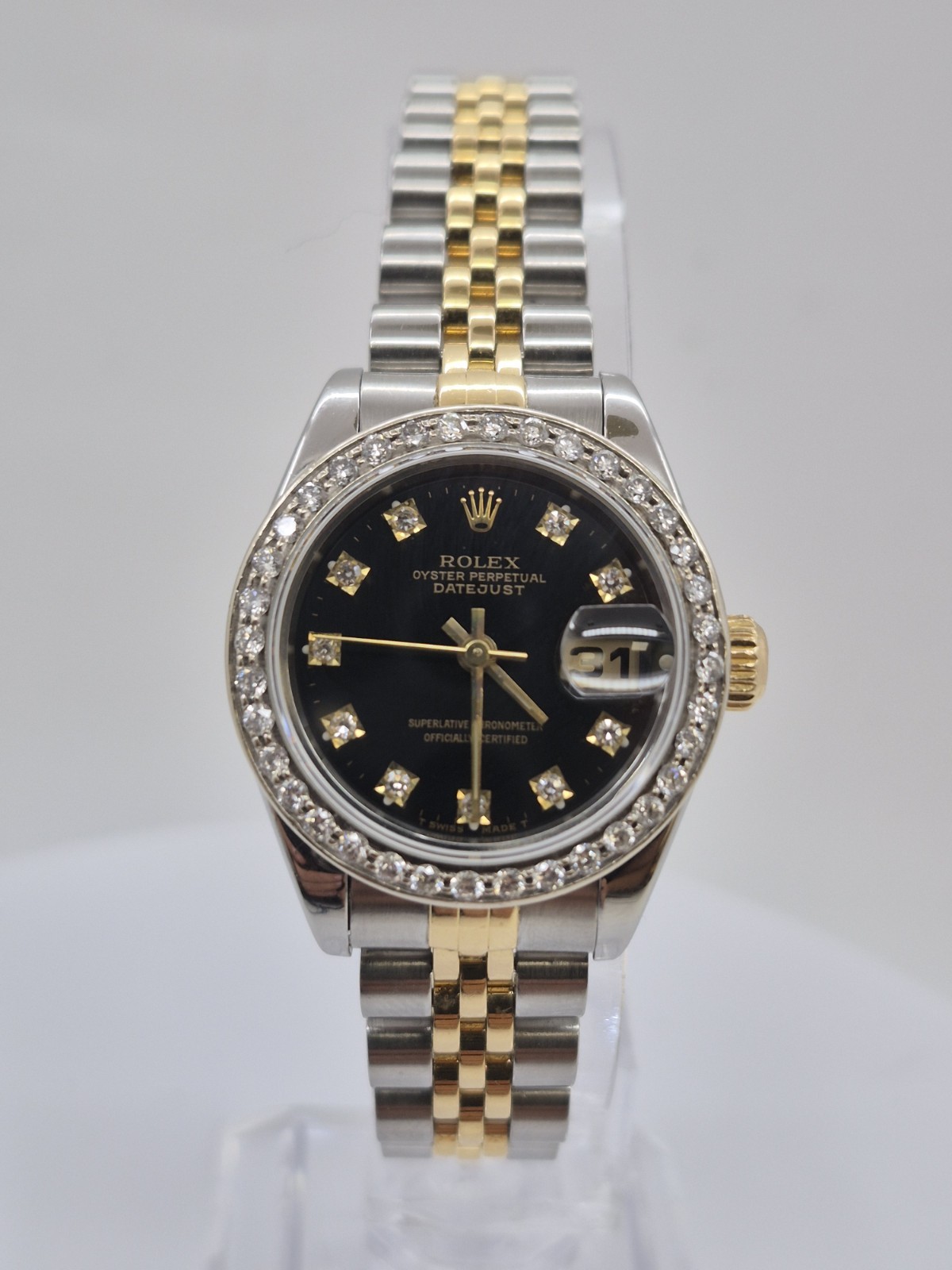 Rolex 79173 Ladies Datejust 26mm 18k Gold & Steel Watch diamond bezel year 2001 Rolex 79173 Ladies Datejust 26mm 18k Gold & Steel Watch diamond bezel year 2001