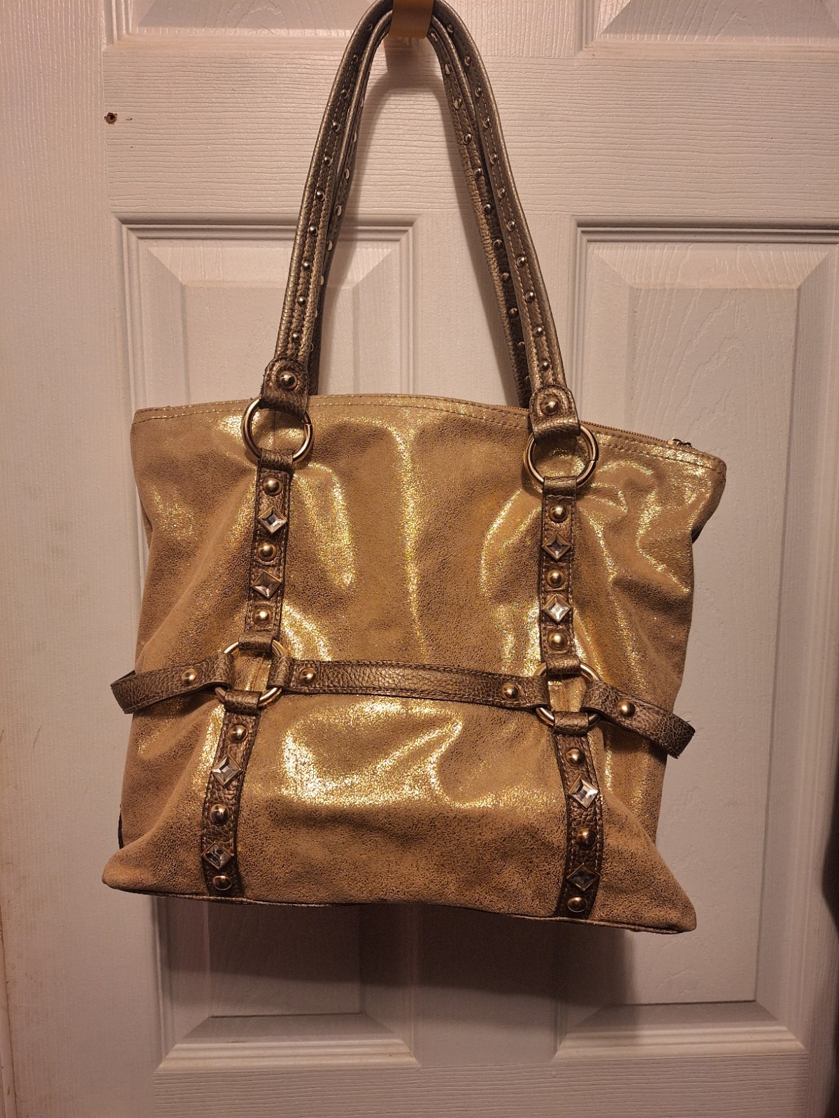 Kathy Van Zeeland Y2k Gold Hobo Style Shoulder Bag Kathy Van Zeeland Y2k Gold Hobo Style Shoulder Bag