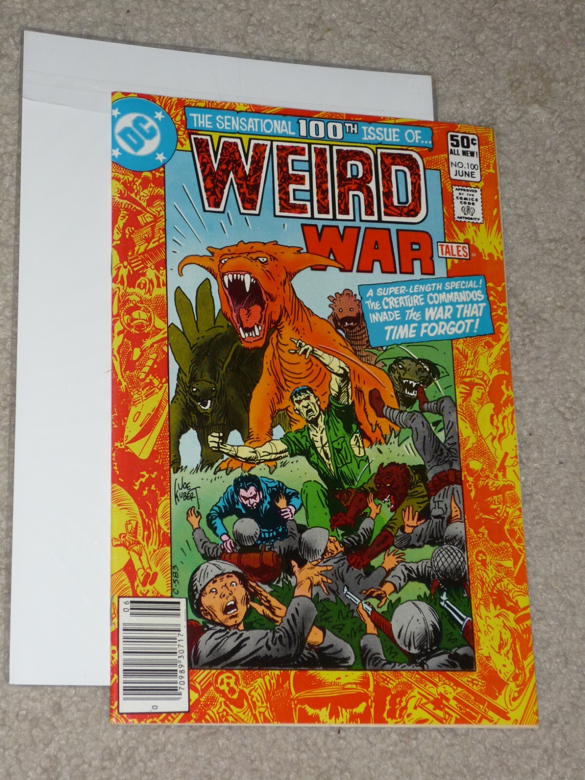 WEIRD WAR TALES #100, Creature Commandos James Gunn Joe Kubert Dinosaur cover DC WEIRD WAR TALES #100, Creature Commandos James Gunn Joe Kubert Dinosaur cover DC
