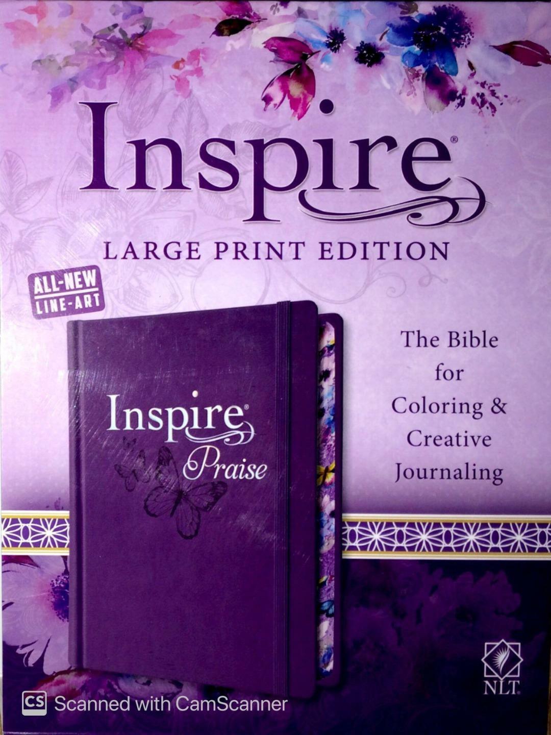 New NLT INSPIRE PRAISE BIBLE Large Print Journaling Coloring Living Translation New NLT INSPIRE PRAISE BIBLE Large Print Journaling Coloring Living Translation