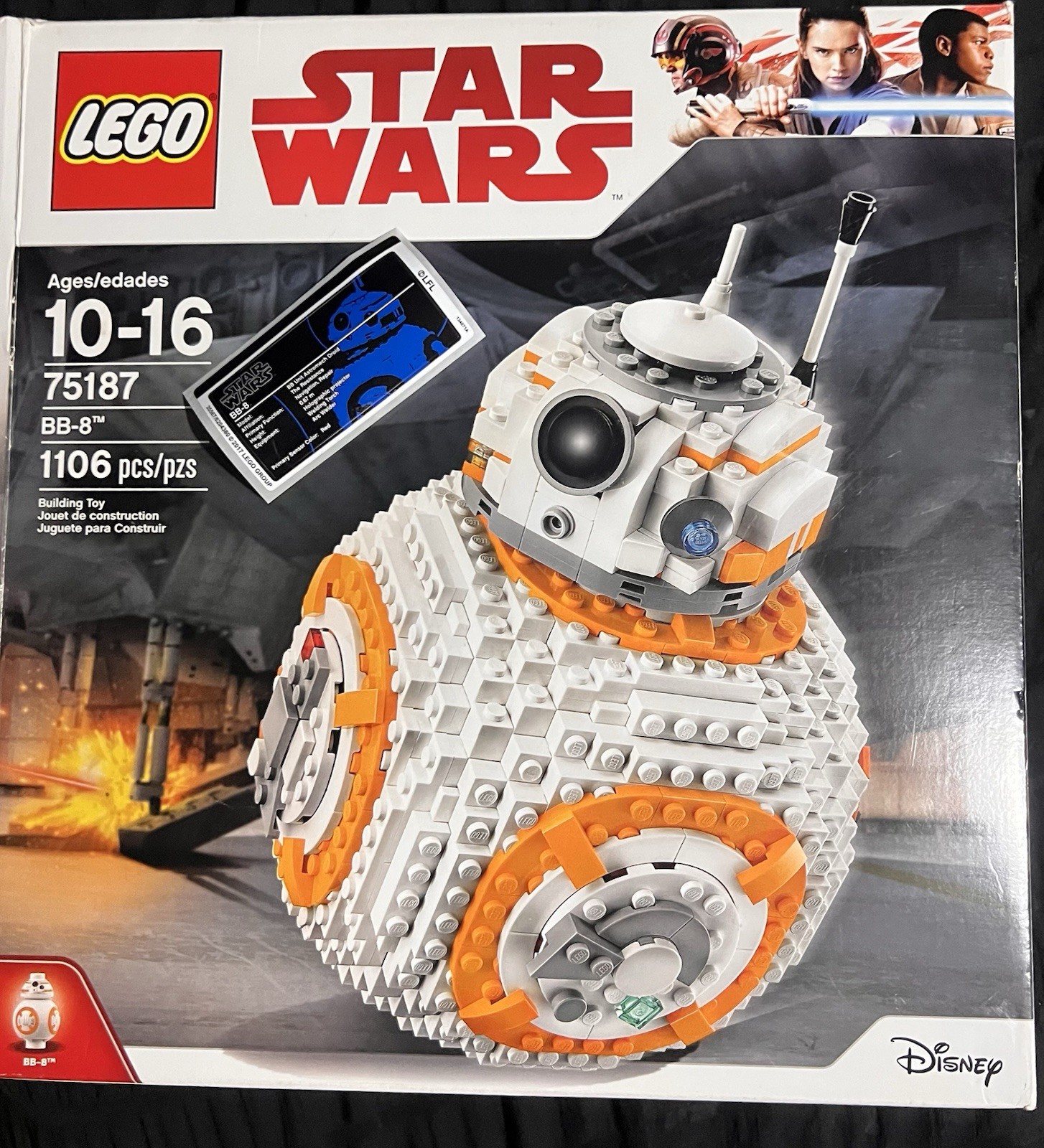 LEGO Star Wars BB-8 75187 Complete Set 1106 pcs Display Stand Included