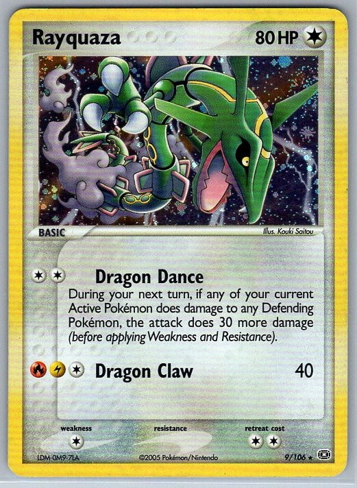 Rayquaza 9/106 Holo Rare EX Emerald LP