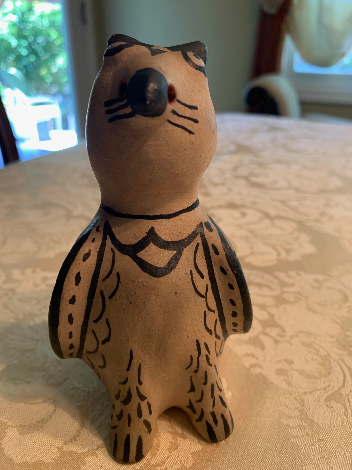 ********* Vintage Cochiti Pottery Owl, Unsigned Polychrome ca. 1940 **********
