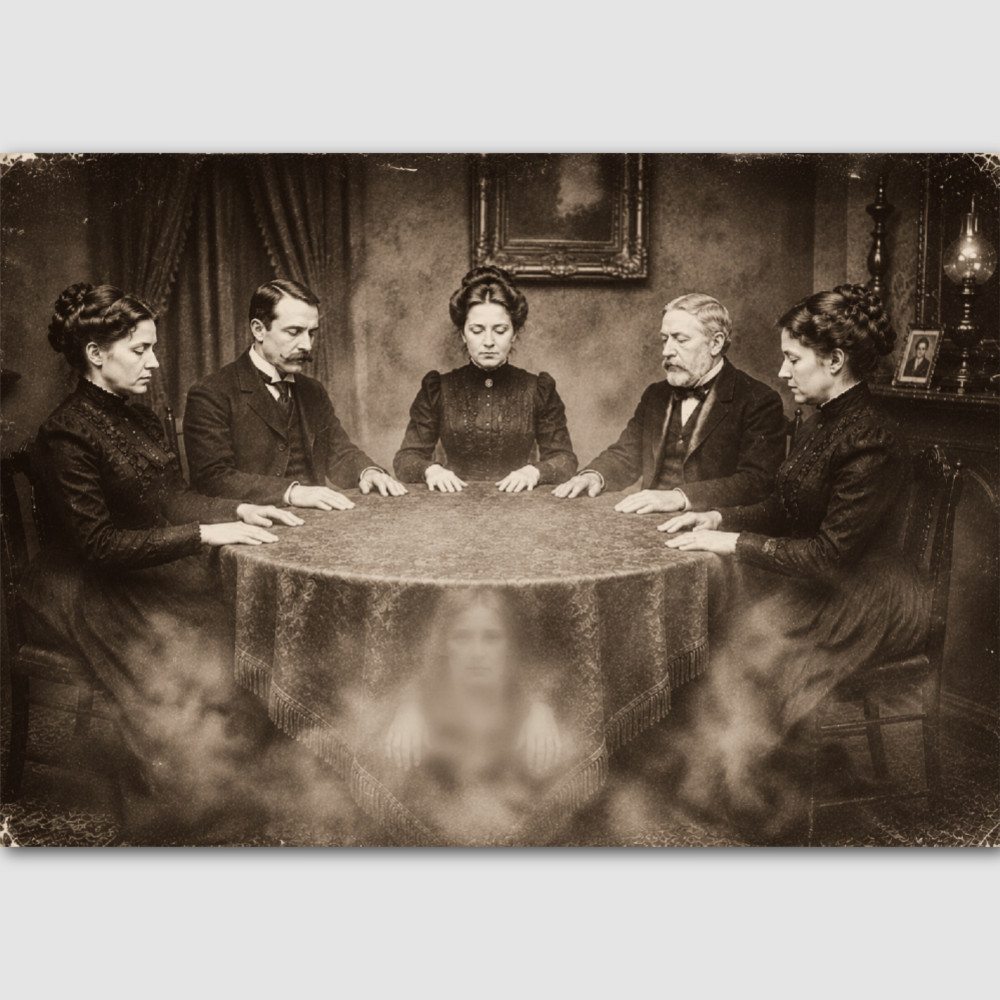 Seance Victorian Print Creepy Photo Ghost Spirit Photography Victorian 209