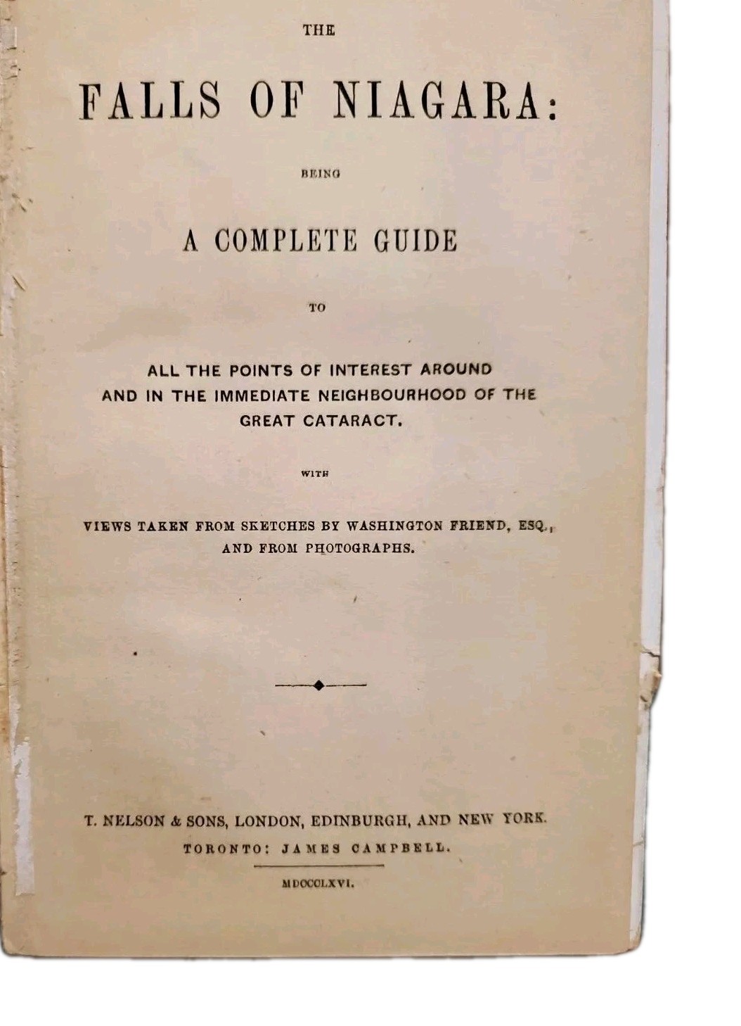 Falls of Niagara Complete Guide Book - Points of Interest tourism - 1866 
