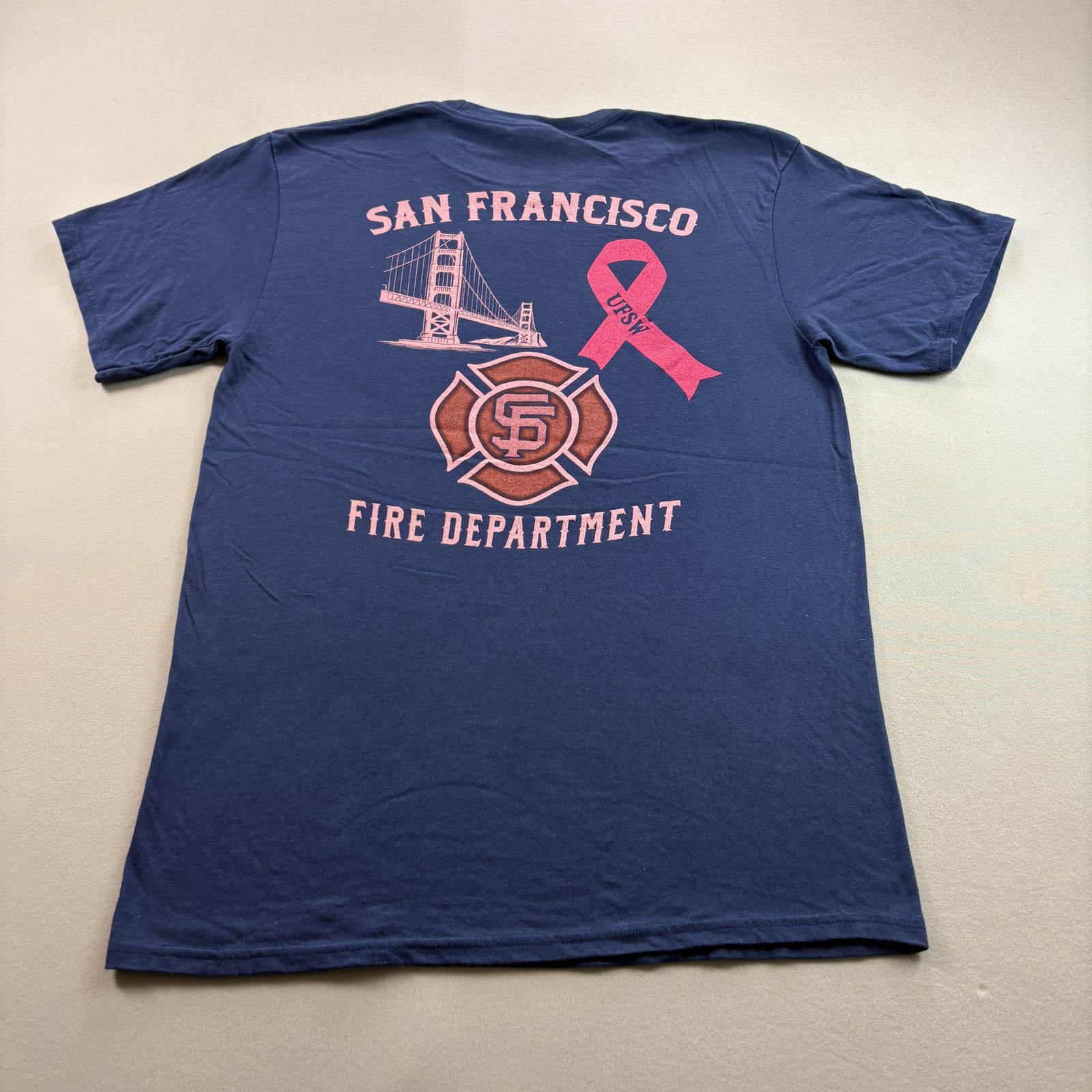 San Francisco Fire Dept T-Shirt Mens Medium Navy Blue SFFD Firefighter Cancer San Francisco Fire Dept T-Shirt Mens Medium Navy Blue SFFD Firefighter Cancer