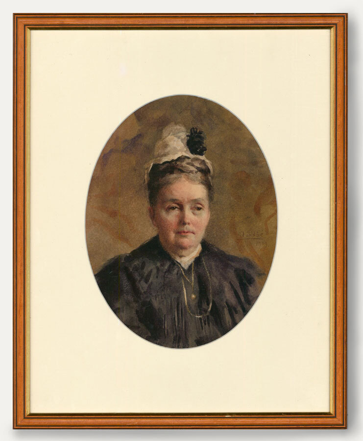 Ivan Lindhe (1875-1954) - Framed Swedish-American Watercolour, Tired Eyes