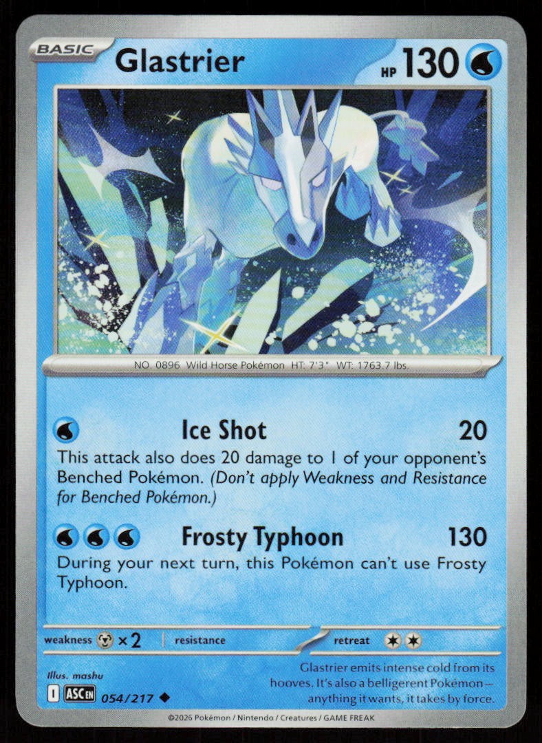 Glastrier 054/217 Uncommon Ascended Heroes Pokemon Near Mint