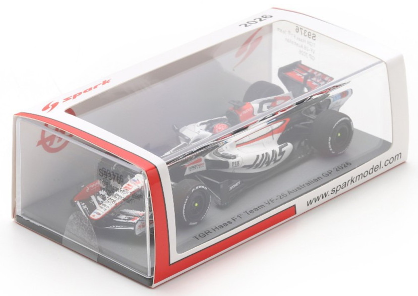 Spark Haas - Esteban Ocon - 2026 Australian GP 1:43 Scale Diecast F1 Car S9376 Spark Haas - Esteban Ocon - 2026 Australian GP 1:43 Scale Diecast F1 Car S9376