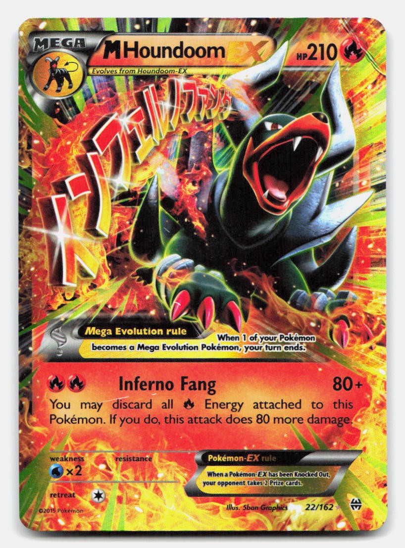 M Houndoom EX 22/162 Holo EX Rare BREAKthrough Pokemon NM