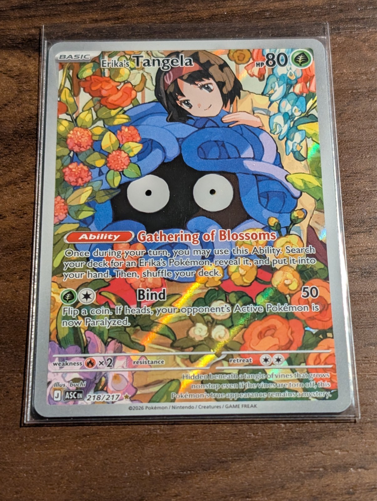 Nintendo Erika's Tangela 218/217 SV 151 Illustration Rare Holo ENG Nintendo Erika's Tangela 218/217 SV 151 Illustration Rare Holo ENG