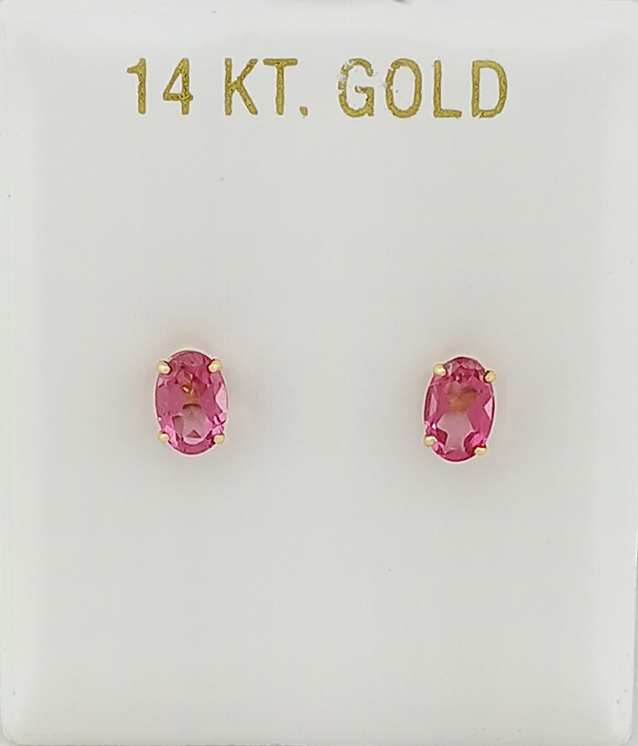 GENUINE 1.14 Cts PINK SAPPHIRE STUD EARRINGS 14K GOLD - Free Certificate - NWT