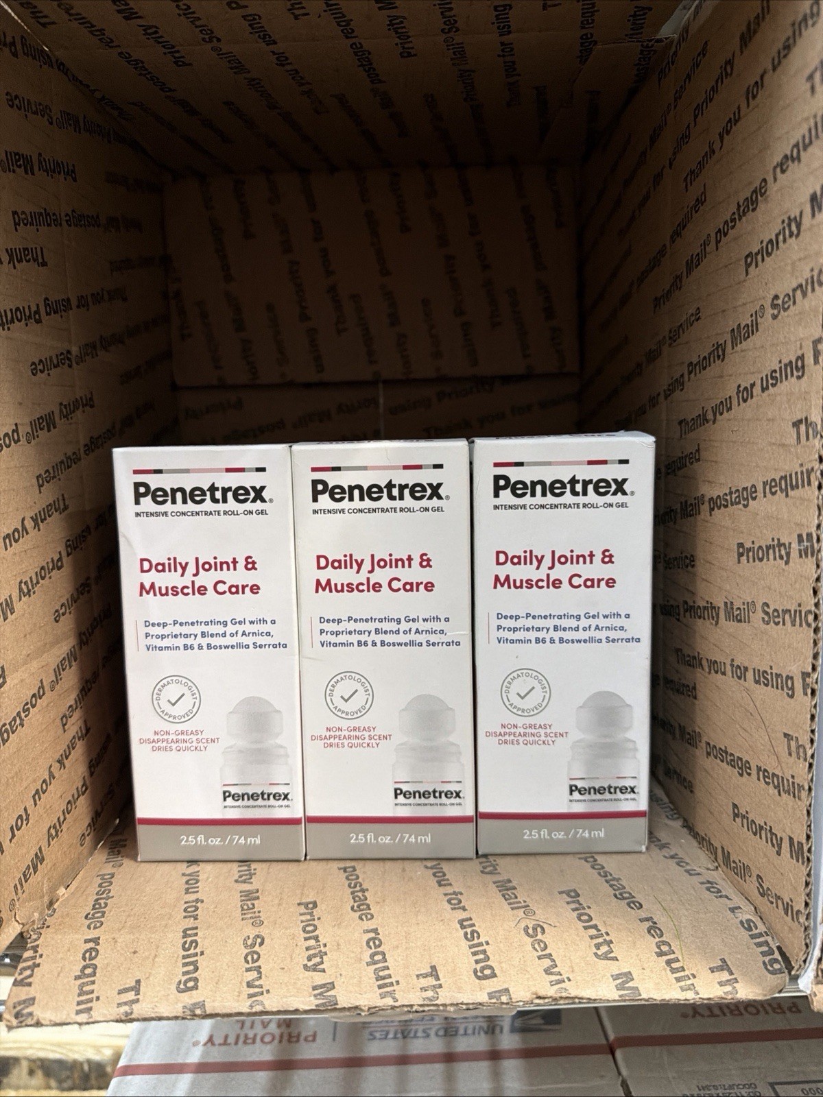 3X Penetrex Daily Joint & Muscle Care Roll On 2.5oz Ea Exp11/30/2026