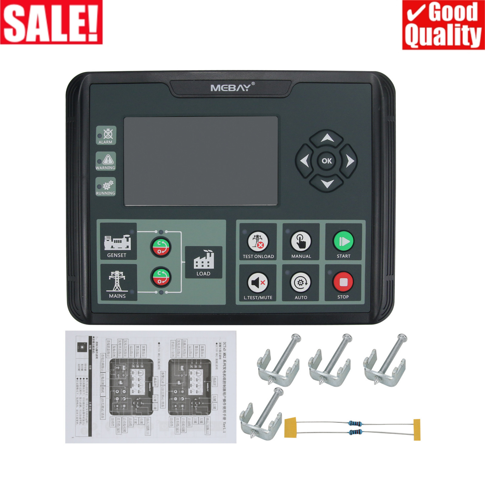 DC72DR Genset Controller Diesel Generator Controller w/ Electric Supply Monitor