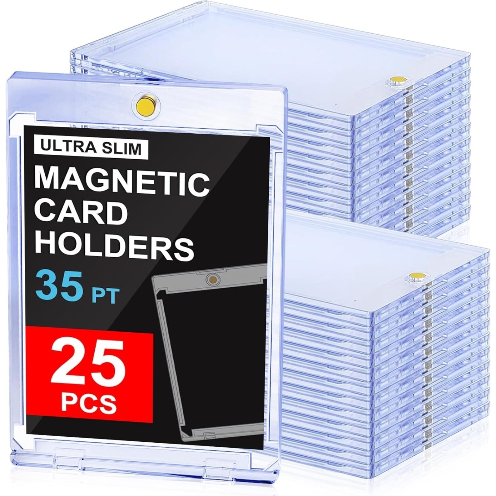25-400ct Magnetic Trading Sports Card Holders 35pt One-Touch Hard U-V Protectors