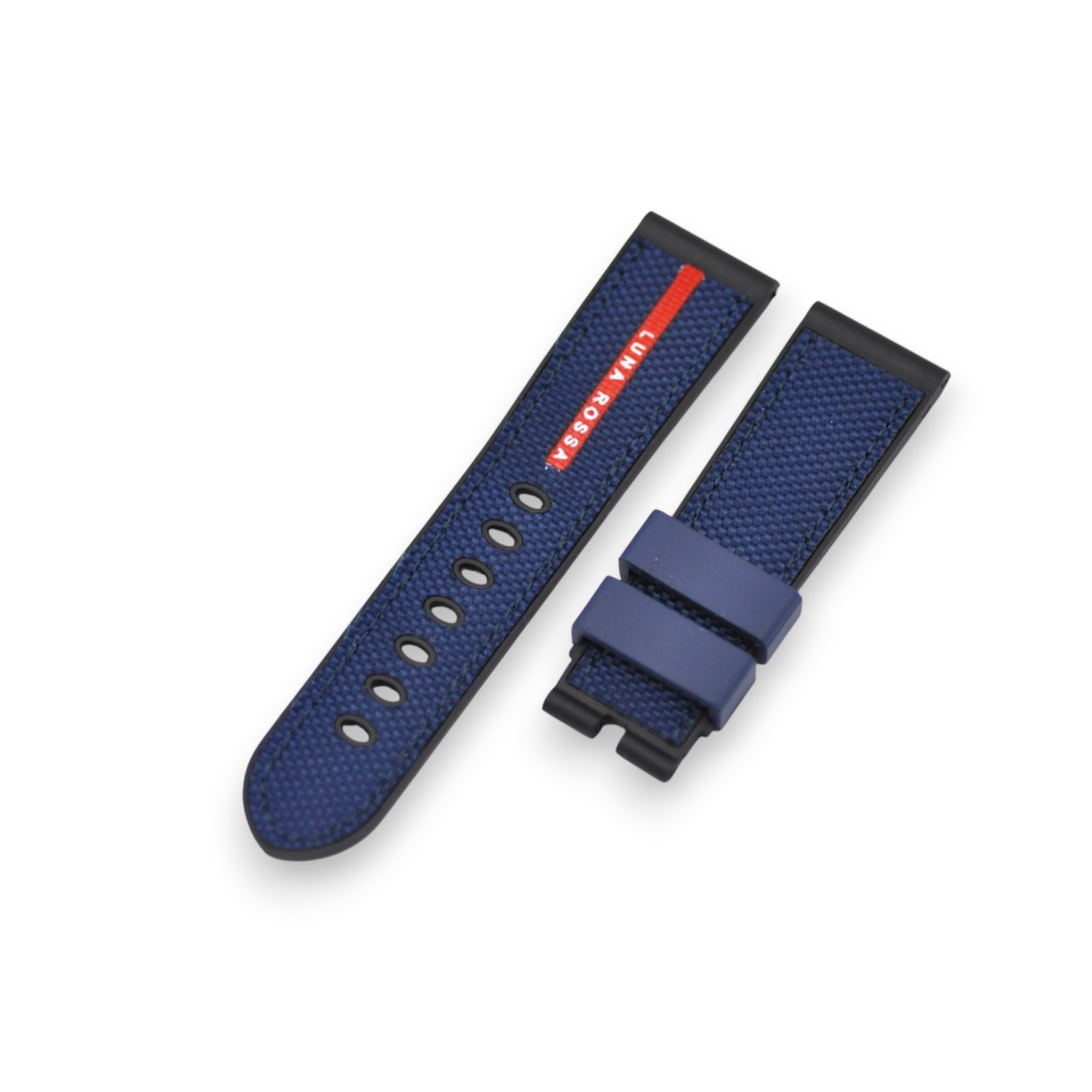 PAM01391 Submersible Luna Rossa 24mm Blue, Black Rubber Watch Strap For Panerai