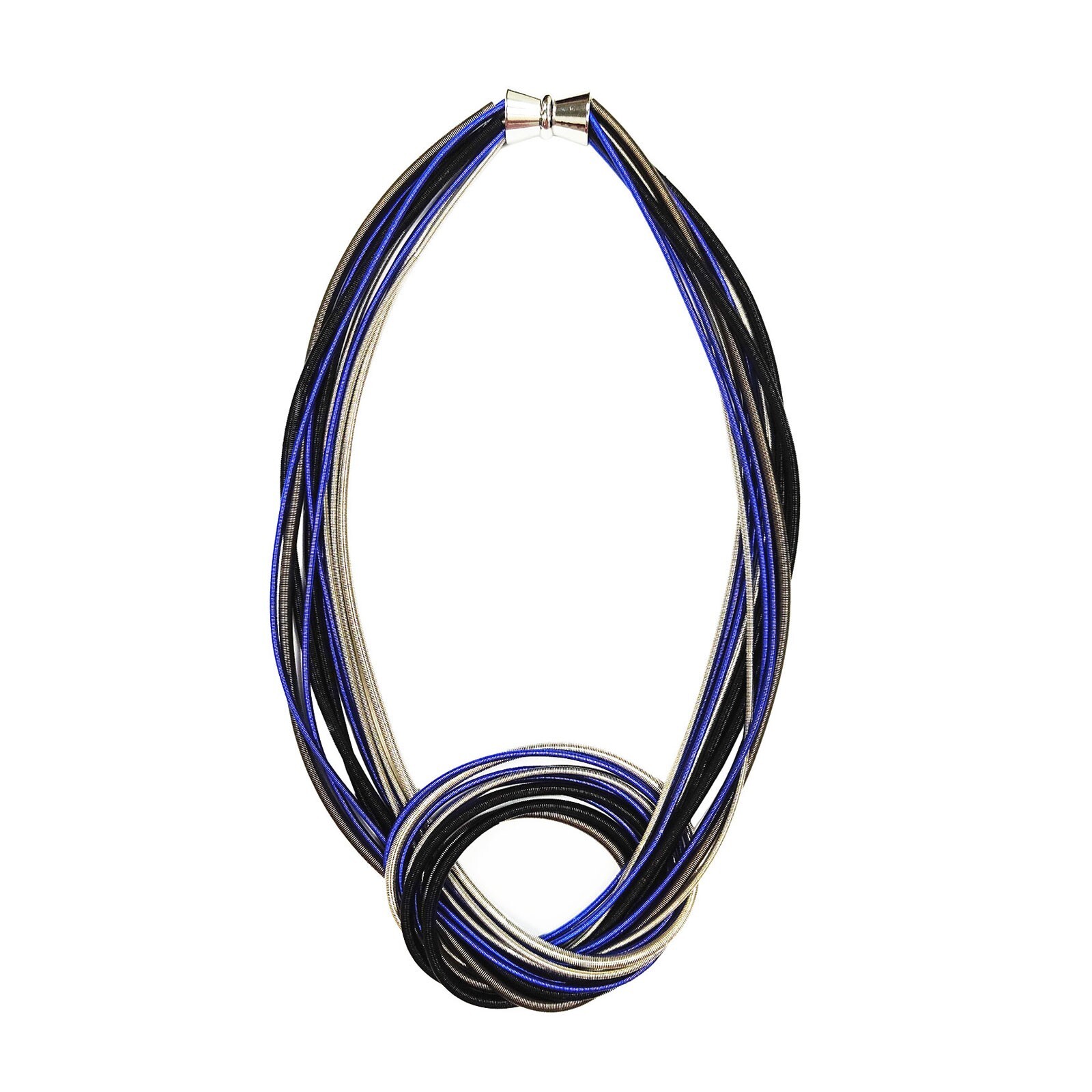 TIGERSTARS  GORGEOUS HANDCRAFTED 4 TONE MULTI STRAND KNOT PIANO WIRE NECKLACE