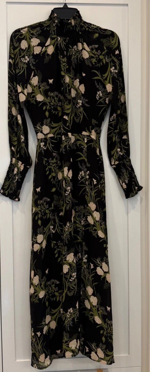 Reformation Black Floral Valentin Dress Anastasia-2 NWT Reformation Black Floral Valentin Dress Anastasia-2 NWT