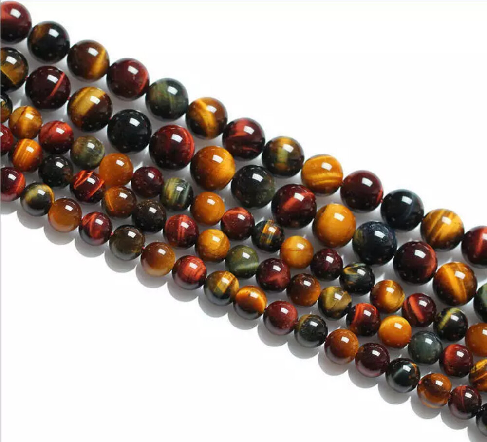 Multi-Color Tiger Eye Smooth Round Beads 4mm 6mm 8mm 10mm 12mm 15\