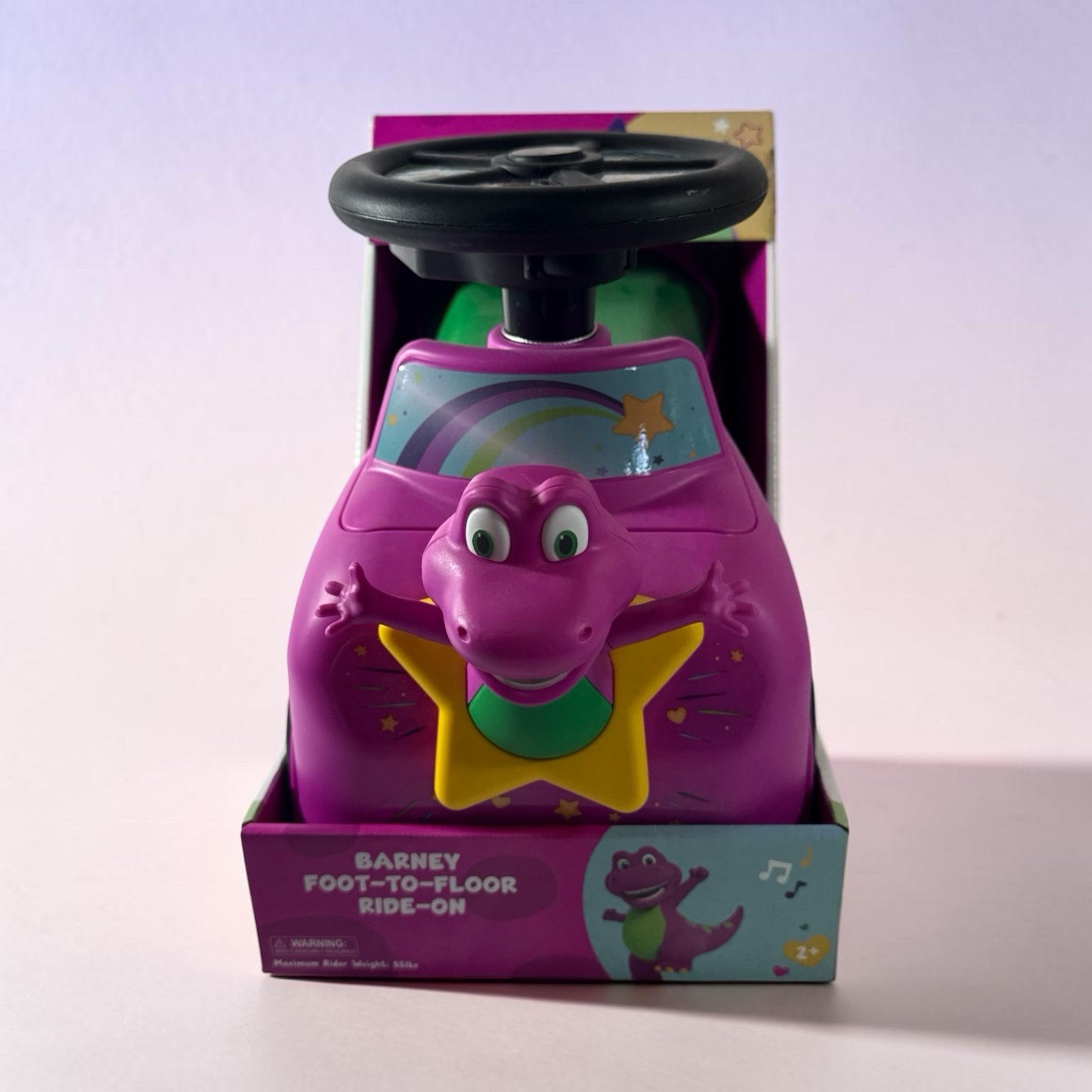 Barney Ride-On Push Car w/ Steering Wheel Songs & Sounds Foot 2 Floor Anti Tip