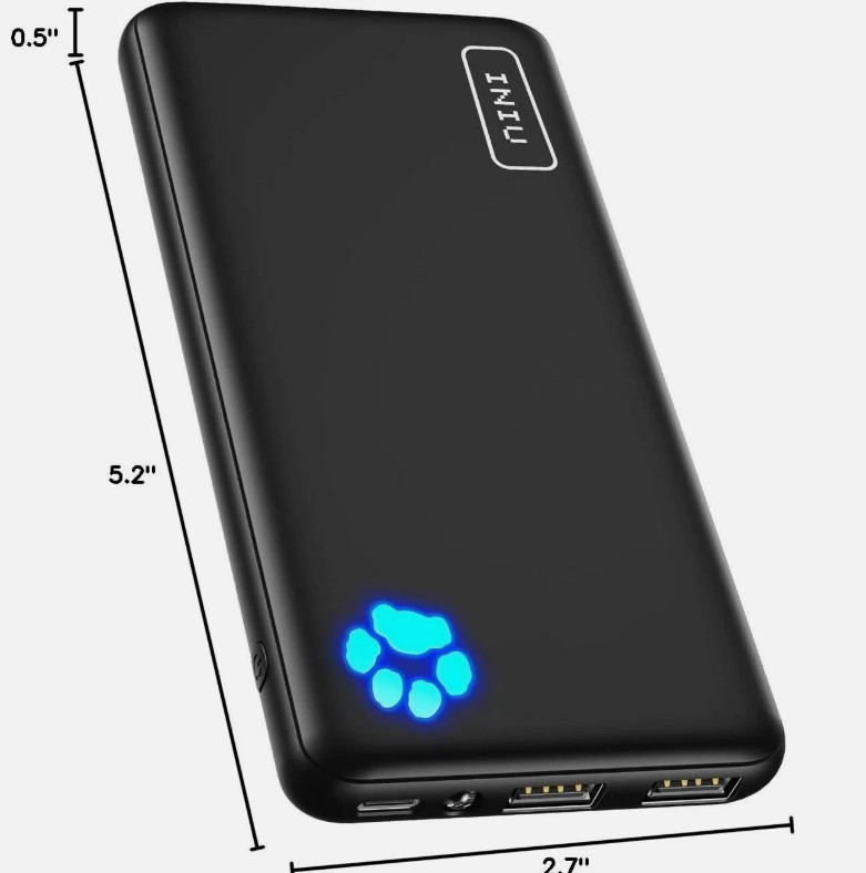 INIU BI-B1 10000mAh Power Bank - Black in original packaging