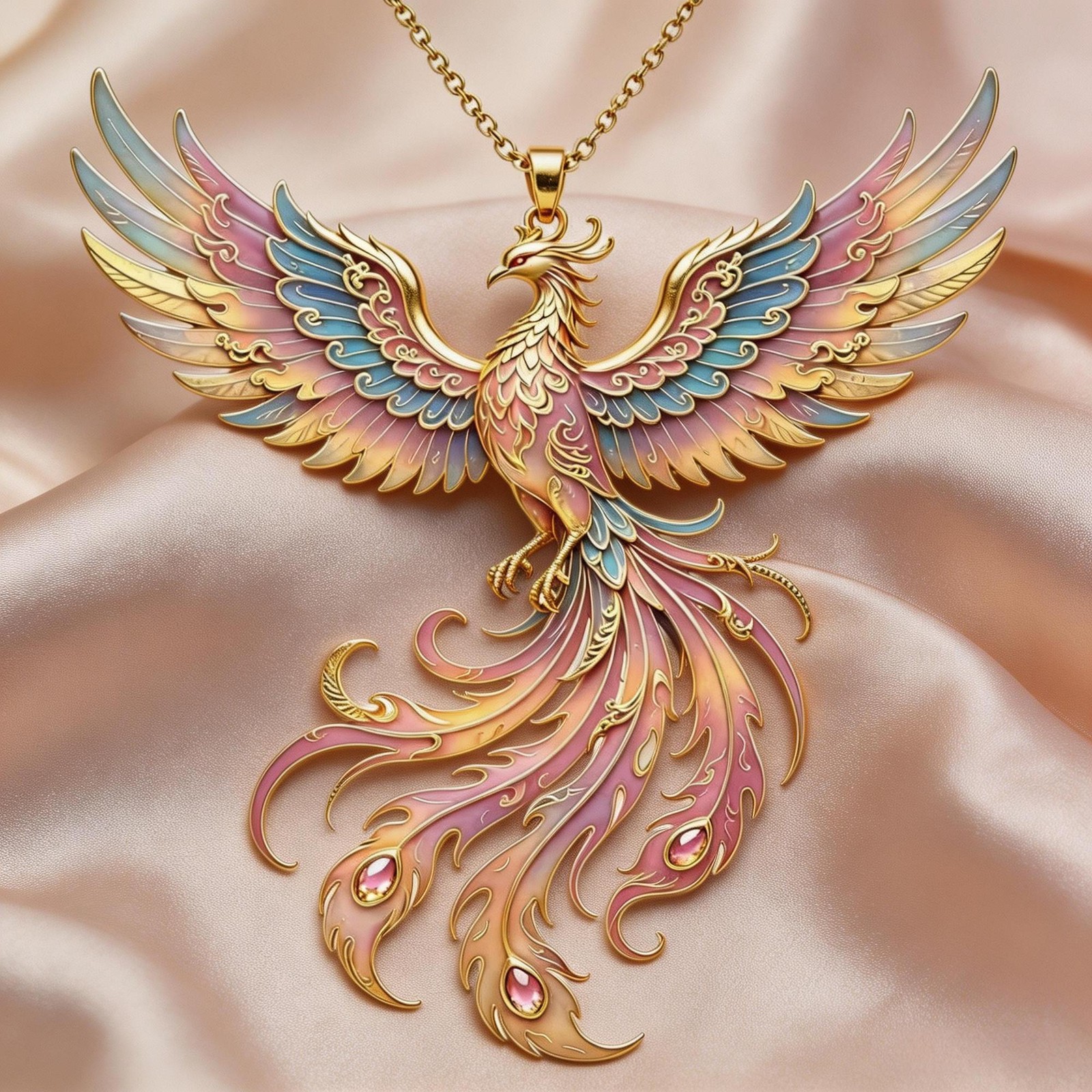 New Alloy Phoenix Pendant Necklace Metal Chinese Style Accessory Men Women Gift